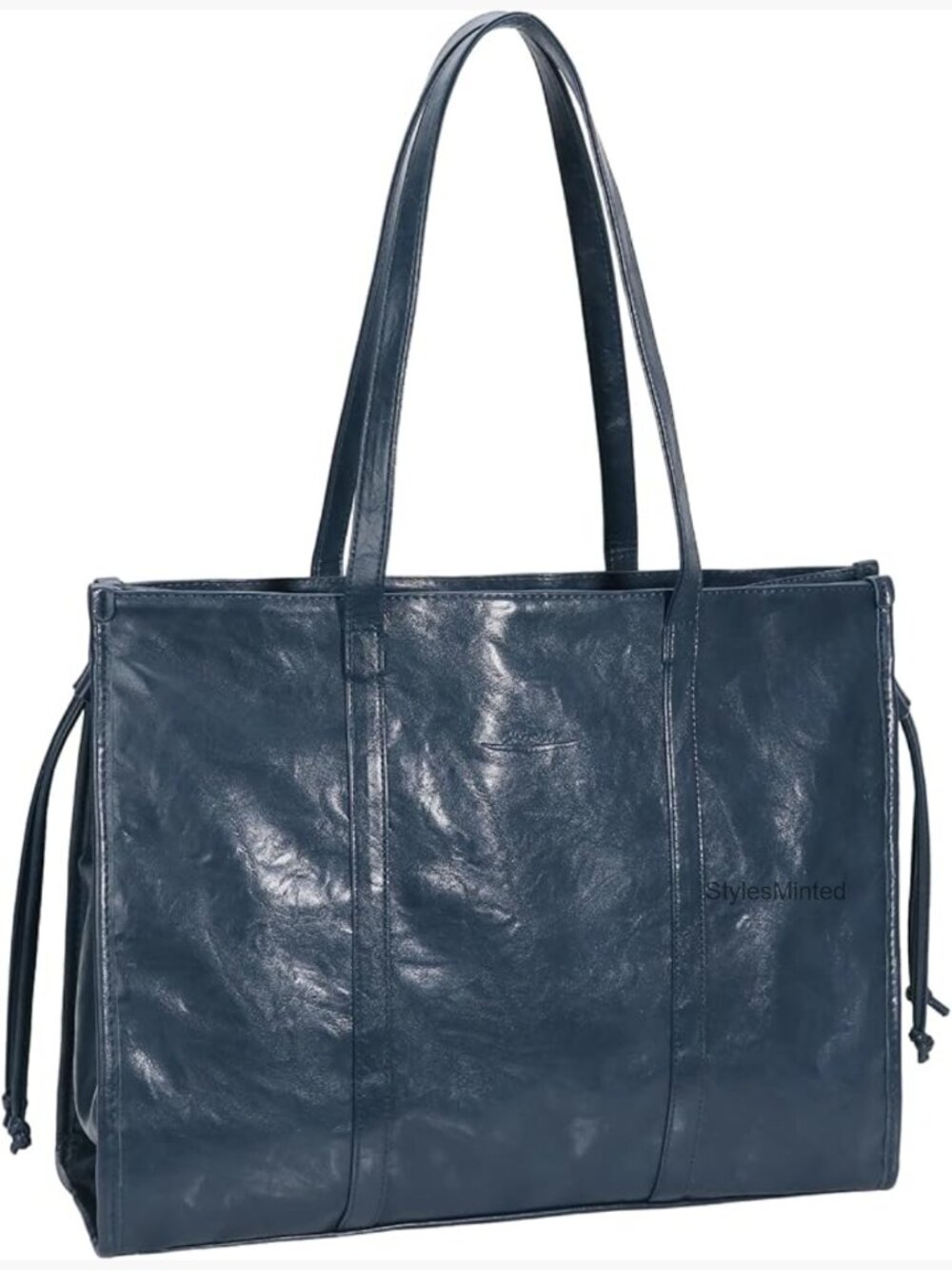 Large PU Leather Drawstring Tote Handbag Travel Shopper